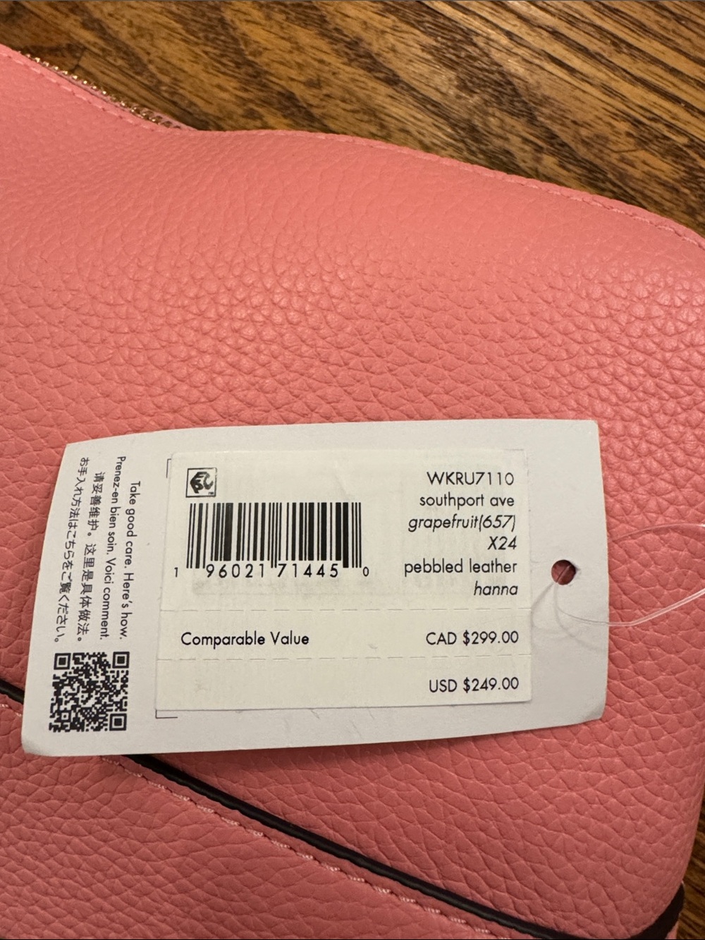 NWT Kate Spade Southport Ave Hanna Crossbody Grapefruit WKRU7110 - Picture 8 of 8